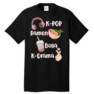 Cute K-Pop Raman Boba K-Drama Tall T-Shirt