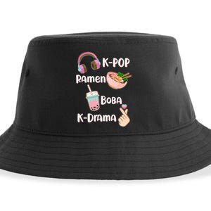 Cute K-Pop Raman Boba K-Drama Sustainable Bucket Hat