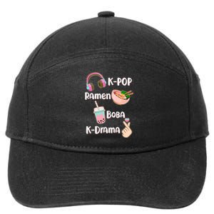 Cute K-Pop Raman Boba K-Drama 7-Panel Snapback Hat