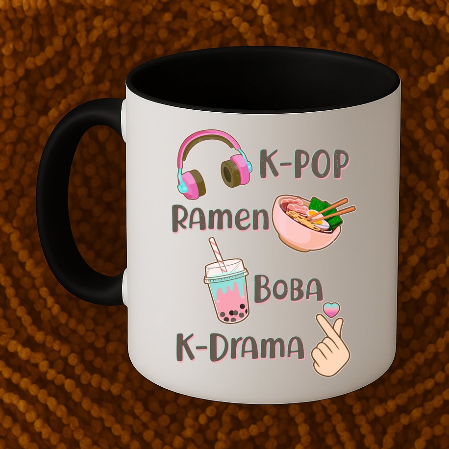 Cute K-Pop Raman Boba K-Drama Mug