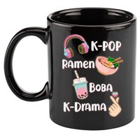 Cute K-Pop Raman Boba K-Drama 11oz C Handle Ceramic Mug