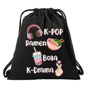 Cute K-Pop Raman Boba K-Drama Drawstring Bag