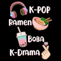 Cute K-Pop Raman Boba K-Drama Drawstring Bag