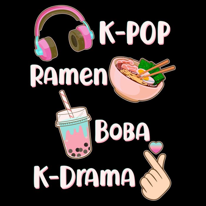 Cute K-Pop Raman Boba K-Drama Drawstring Bag
