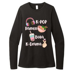 Cute K-Pop Raman Boba K-Drama Womens CVC Long Sleeve Shirt