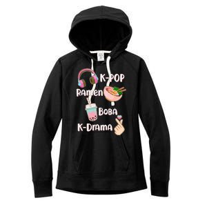 Cute K-Pop Raman Boba K-Drama Women's Fleece Hoodie