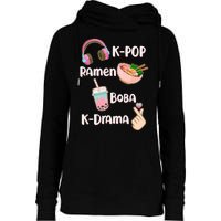 Cute K-Pop Raman Boba K-Drama Womens Funnel Neck Pullover Hood