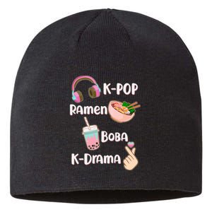 Cute K-Pop Raman Boba K-Drama Sustainable Beanie