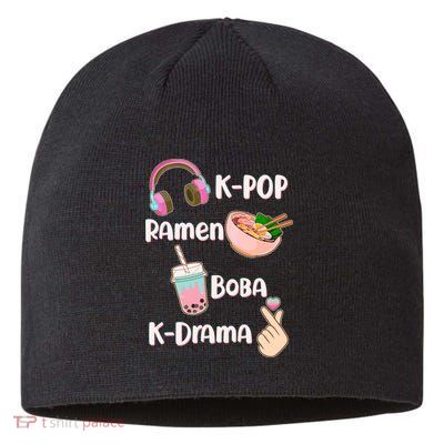 Cute K-Pop Raman Boba K-Drama Sustainable Beanie