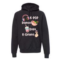 Cute K-Pop Raman Boba K-Drama Premium Hoodie