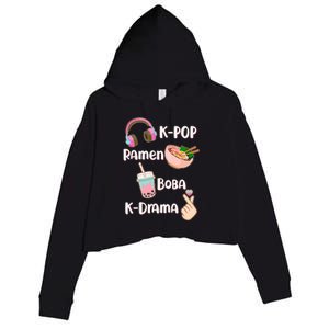 Cute K-Pop Raman Boba K-Drama Crop Fleece Hoodie