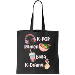 Cute K-Pop Raman Boba K-Drama Tote Bag