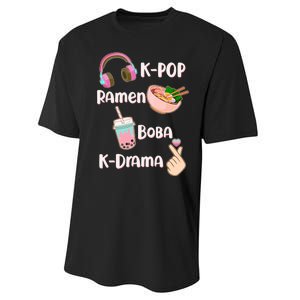 Cute K-Pop Raman Boba K-Drama Performance Sprint T-Shirt