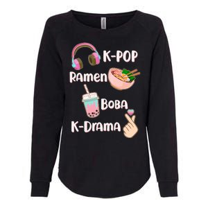 Cute K-Pop Raman Boba K-Drama Womens California Wash Sweatshirt