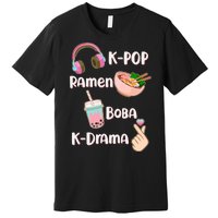 Cute K-Pop Raman Boba K-Drama Premium T-Shirt