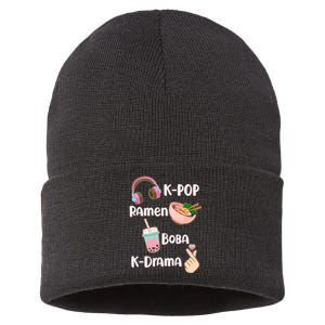 Cute K-Pop Raman Boba K-Drama Sustainable Knit Beanie