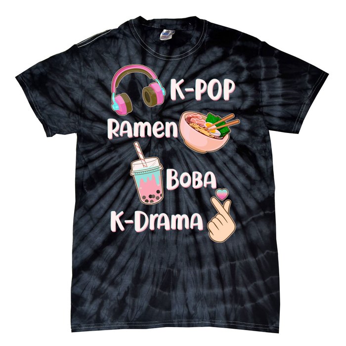 Cute K-Pop Raman Boba K-Drama Tie-Dye T-Shirt