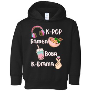 Cute K-Pop Raman Boba K-Drama Toddler Hoodie