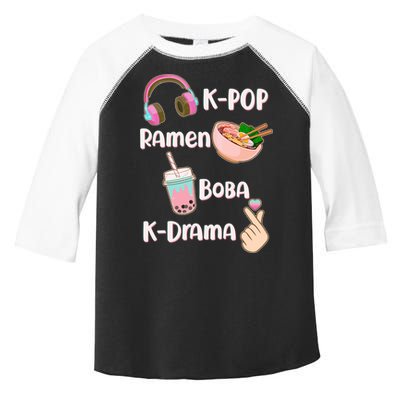 Cute K-Pop Raman Boba K-Drama Toddler Fine Jersey T-Shirt
