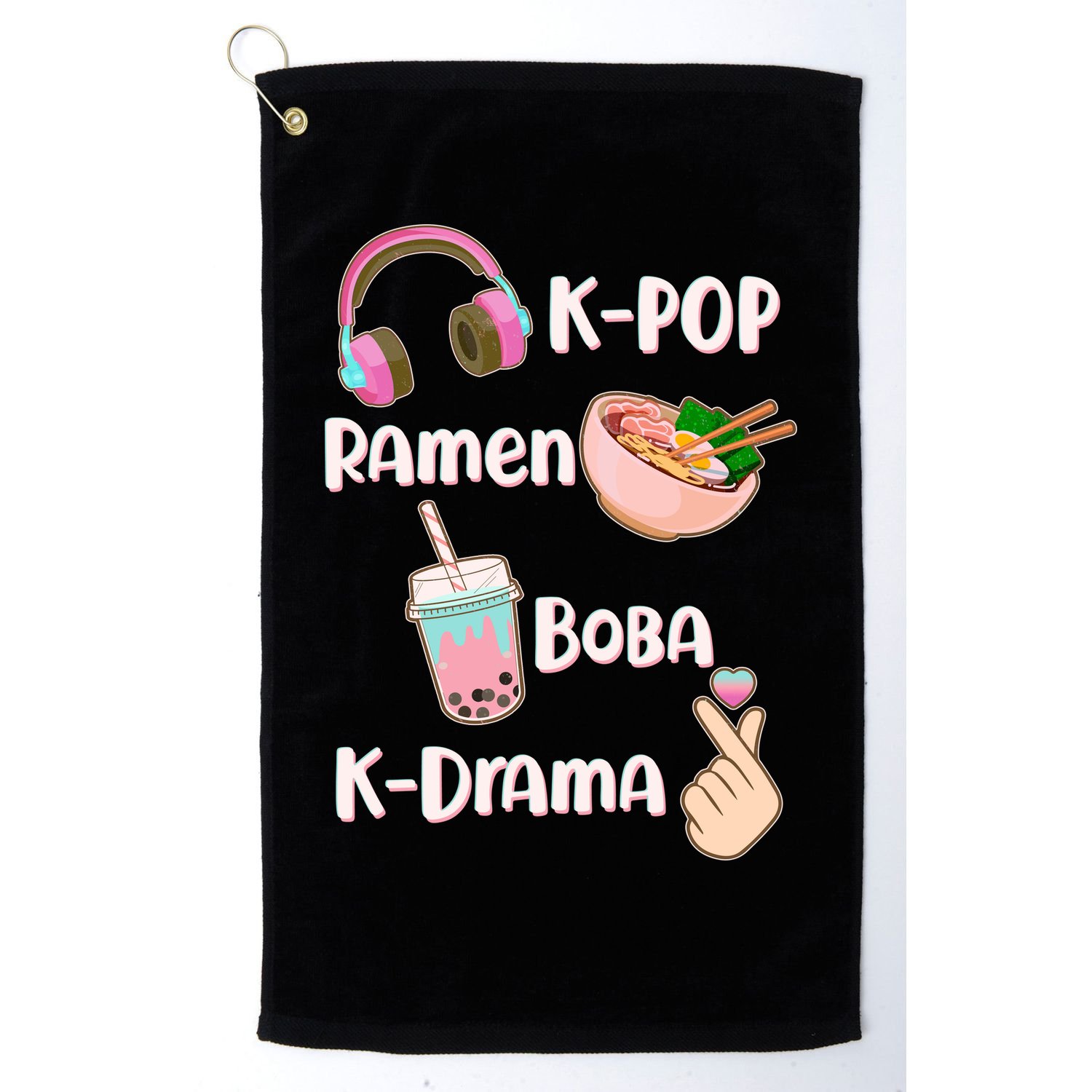 Cute K-Pop Raman Boba K-Drama Golf Towel
