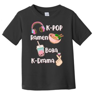 Cute K-Pop Raman Boba K-Drama Toddler T-Shirt