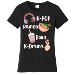 Cute K-Pop Raman Boba K-Drama Women's T-Shirt