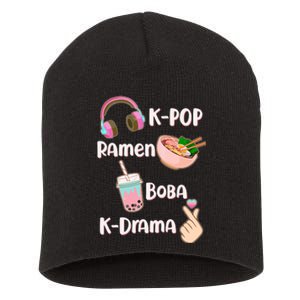 Cute K-Pop Raman Boba K-Drama Short Acrylic Beanie