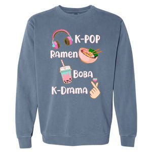 Cute K-Pop Raman Boba K-Drama Garment-Dyed Sweatshirt