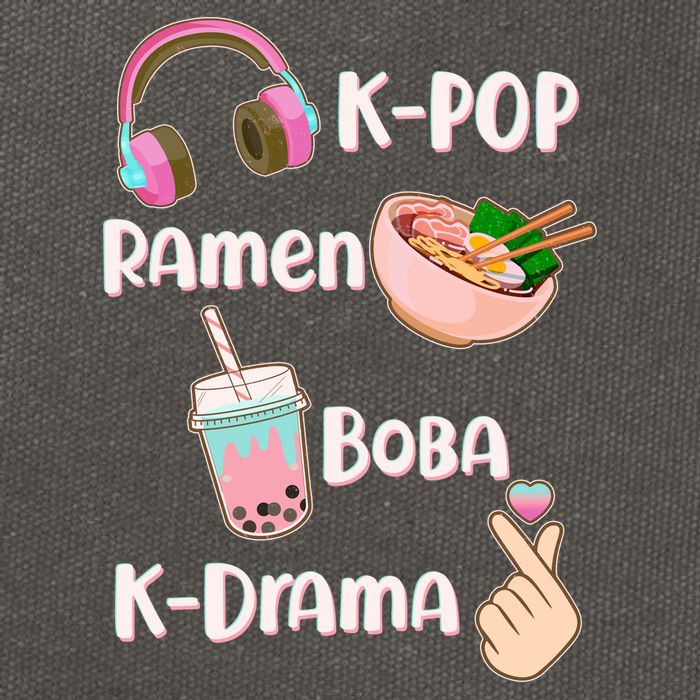 Cute K-Pop Raman Boba K-Drama Cotton Canvas Backpack
