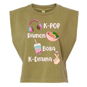 Cute K-Pop Raman Boba K-Drama Garment-Dyed Women's Muscle Tee