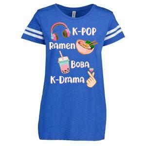 Cute K-Pop Raman Boba K-Drama Enza Ladies Jersey Football T-Shirt