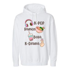 Cute K-Pop Raman Boba K-Drama Garment-Dyed Fleece Hoodie