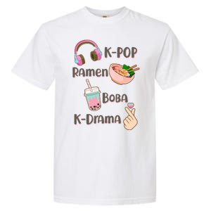 Cute K-Pop Raman Boba K-Drama Garment-Dyed Heavyweight T-Shirt