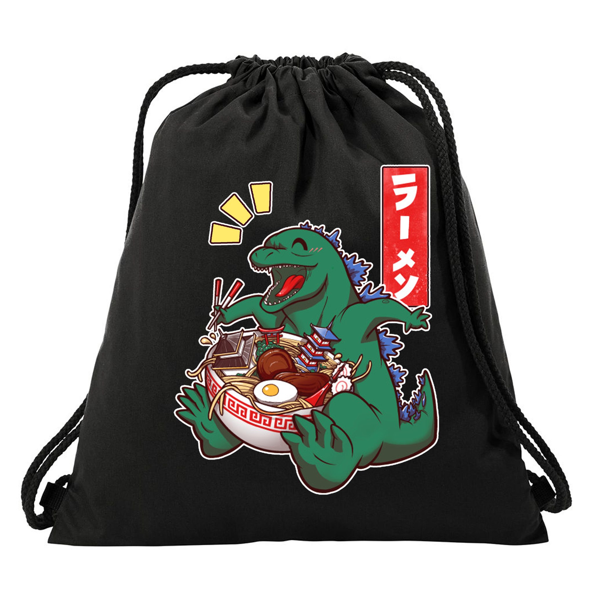 Cute Kaiju Ramen Drawstring Bag