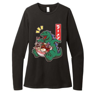 Cute Kaiju Ramen Womens CVC Long Sleeve Shirt