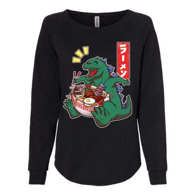 Cute Kaiju Ramen Womens California Wash Sweatshirt