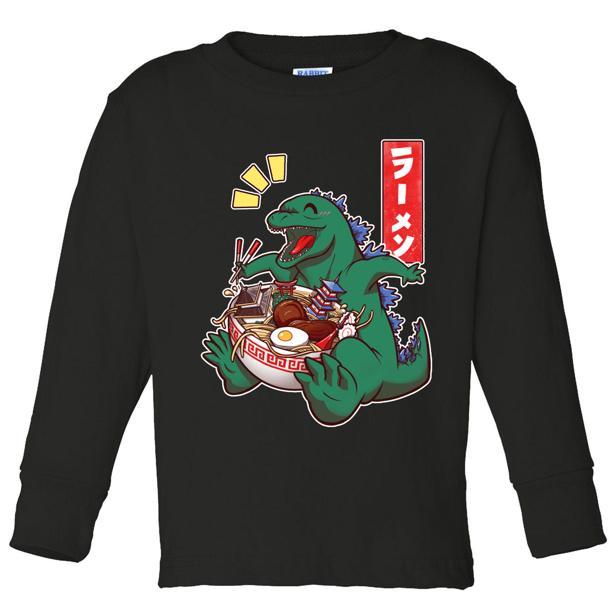 Cute Kaiju Ramen Toddler Long Sleeve Shirt
