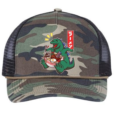 Cute Kaiju Ramen Retro Rope Trucker Hat Cap