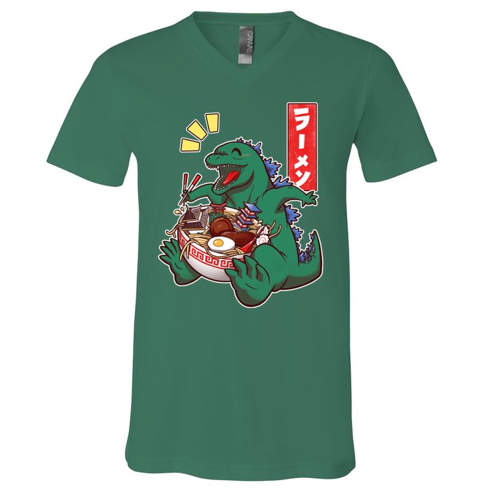 Cute Kaiju Ramen V-Neck T-Shirt