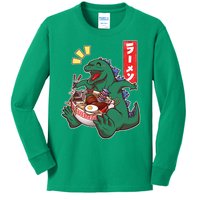 Cute Kaiju Ramen Kids Long Sleeve Shirt