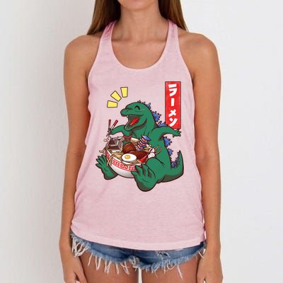 Cute Kaiju Ramen Women's Knotted Racerback Tank