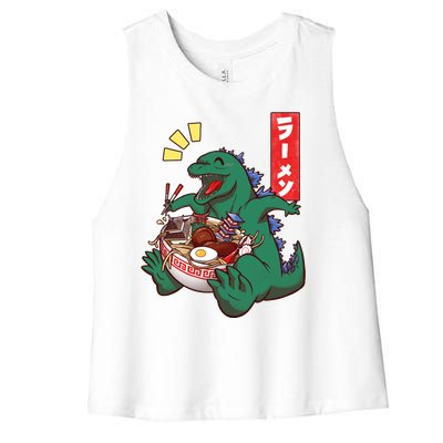 Cute Kaiju Ramen Women's Racerback Cropped Tank