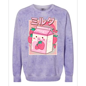 Cute Kawaii Japanese Strawberry Milk Colorblast Crewneck Sweatshirt