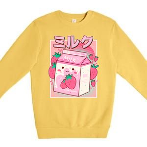 Cute Kawaii Japanese Strawberry Milk Premium Crewneck Sweatshirt