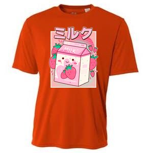 Cute Kawaii Japanese Strawberry Milk Cooling Performance Crew T-Shirt