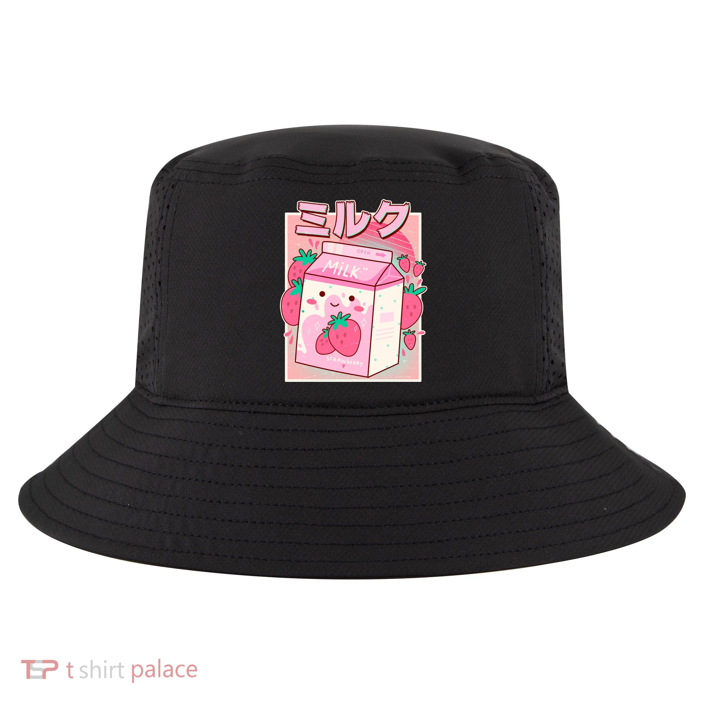 Cute Kawaii Japanese Strawberry Milk Cool Comfort Performance Bucket Hat