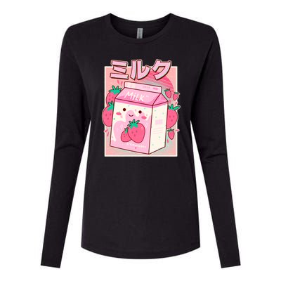 Cute Kawaii Japanese Strawberry Milk Womens Cotton Relaxed Long Sleeve T-Shirt