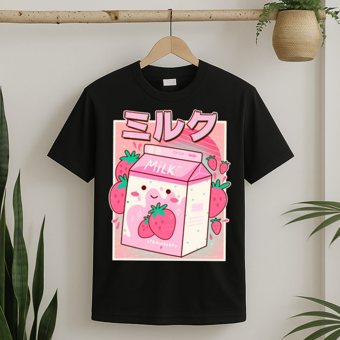 Cute Kawaii Japanese Strawberry Milk T-Shirt