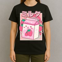 Cute Kawaii Japanese Strawberry Milk T-Shirt