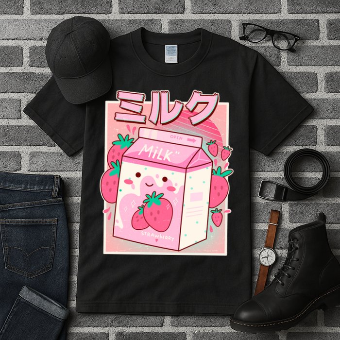 Cute Kawaii Japanese Strawberry Milk Tall T-Shirt